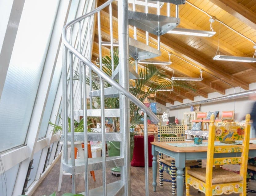 galvanized interior spiral staircase