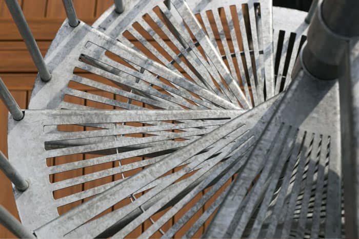 fan cut grated galvanized steps