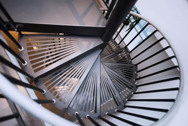 modern open grate steps