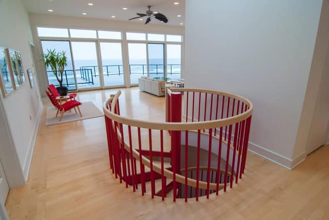 custom color railing well enclosure