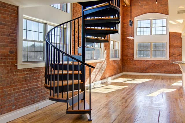 downtown renovated condo staircase