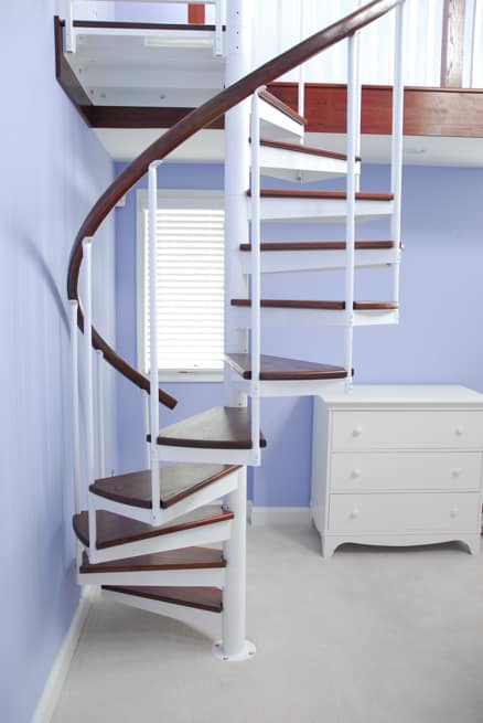 matching loft railing with wood handrail