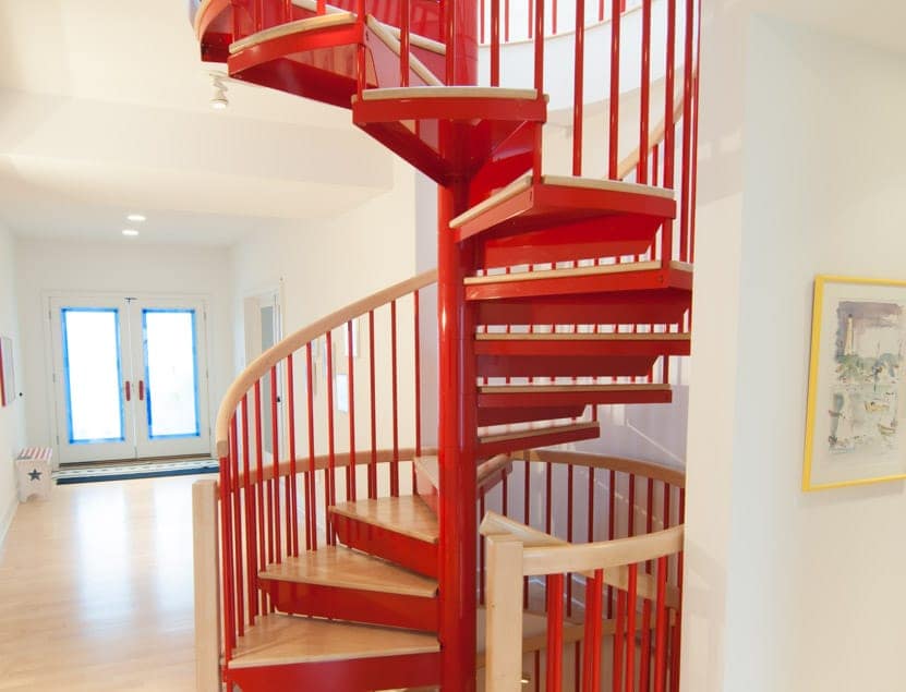 custom color steel spiral stair
