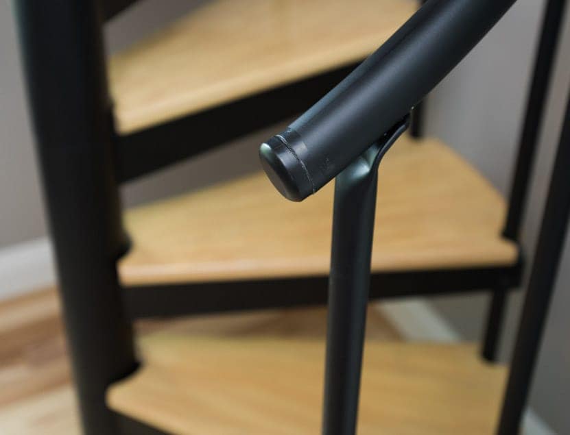 vacationer spiral stair handrail detail shot
