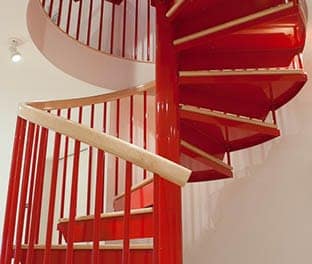 custom color steel spiral staircase
