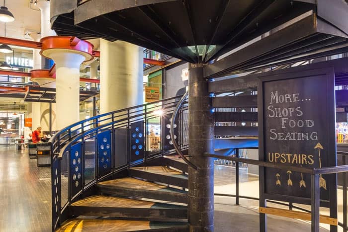 commercial shopping center code compliant spiral stair