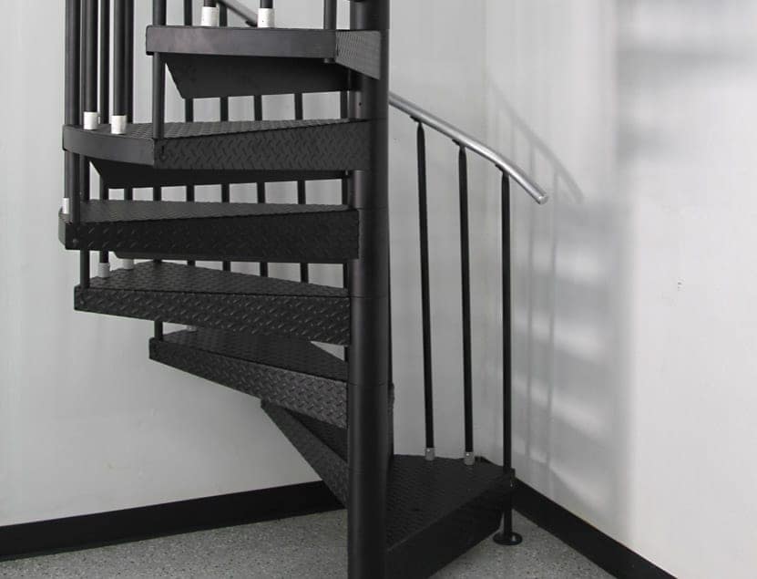 commercial garage steel spiral stair