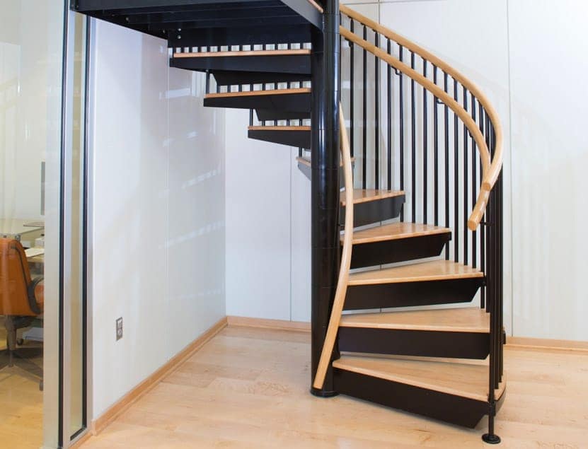 office spiral stair with code risers
