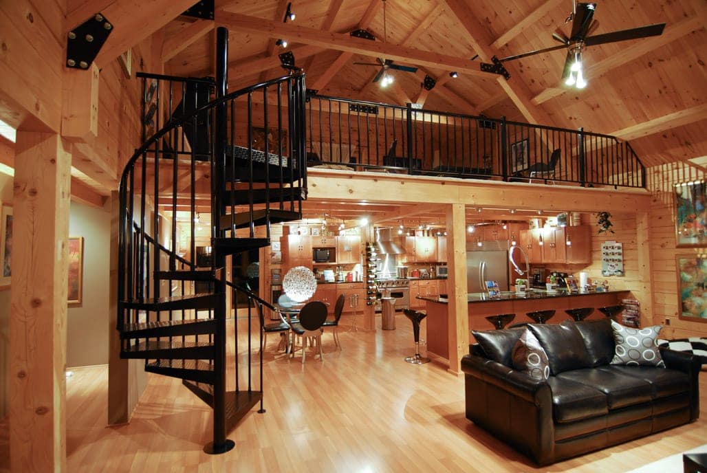 timberframe cabin with loft