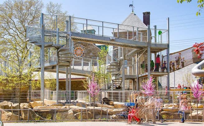 spiral staircase system at philadelphia zoo