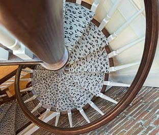 compact solid wood spiral stair