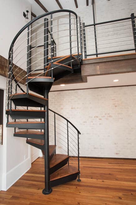 new orleans cottage with spiral stair
