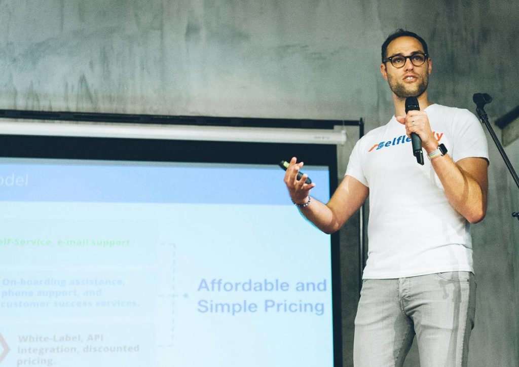 Josh Driver, CEO of Selfless.ly at startup pitch night