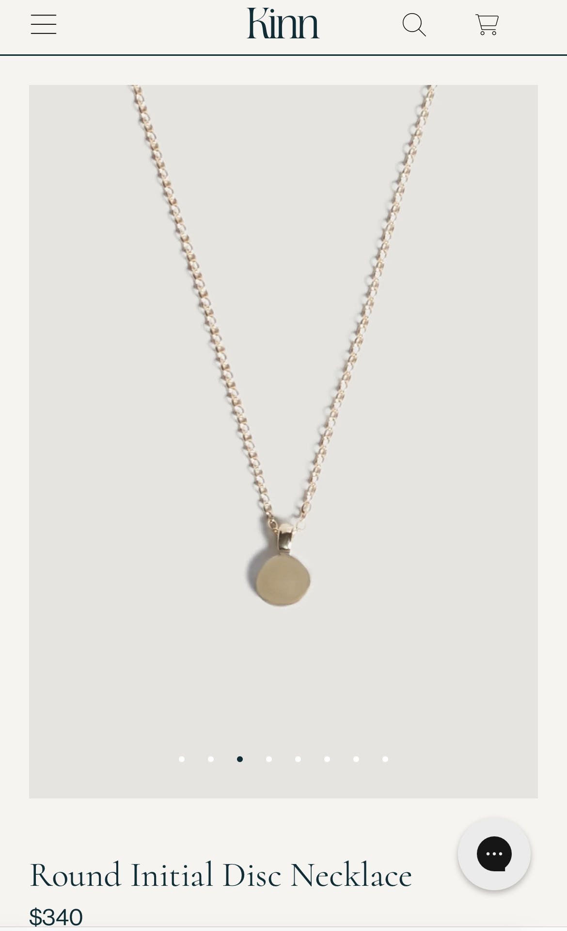 Round Initial Disc Necklace