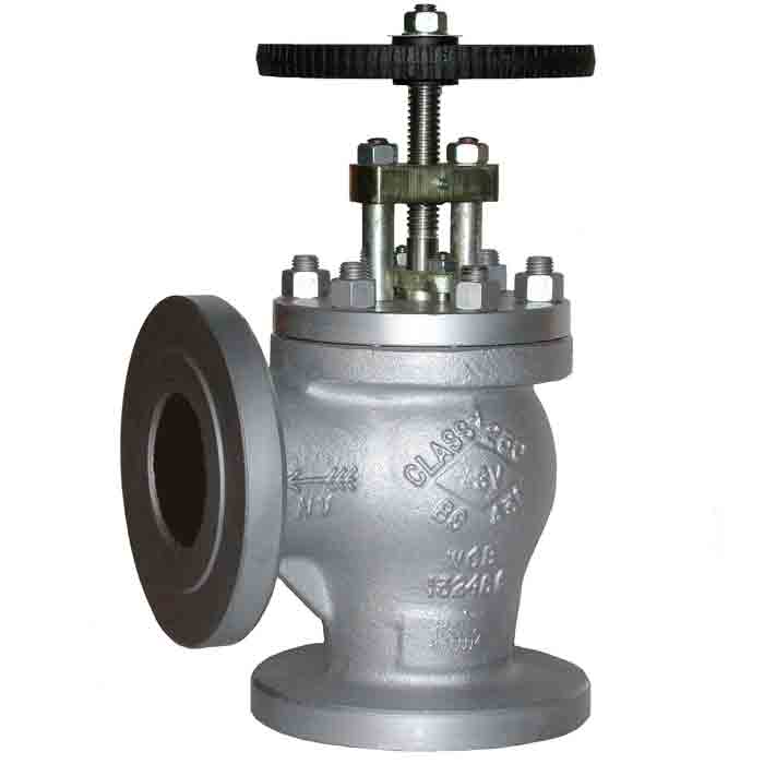 Angled globe valve style