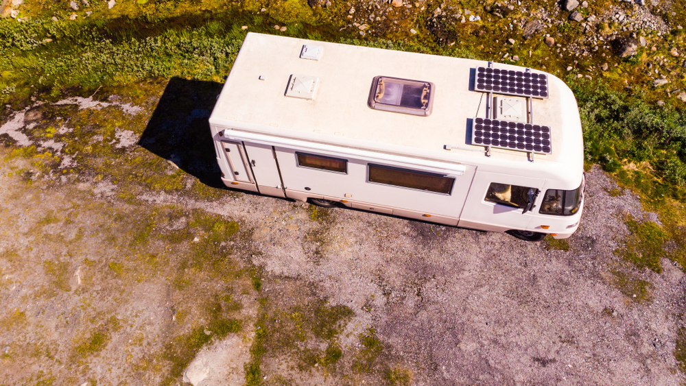 Solar panels in a Class A Rv