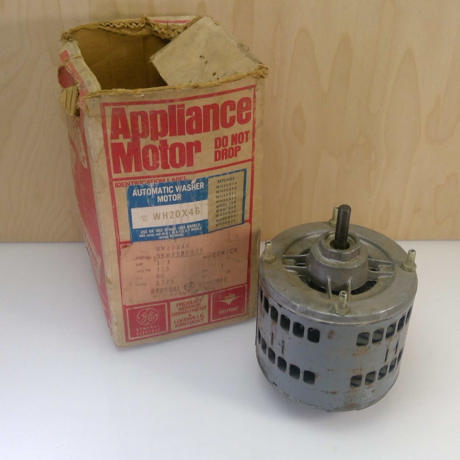 Vintage 50's GE General Electric WASHER MOTOR WH20X46 5KH45DR92S Lorain Furniture