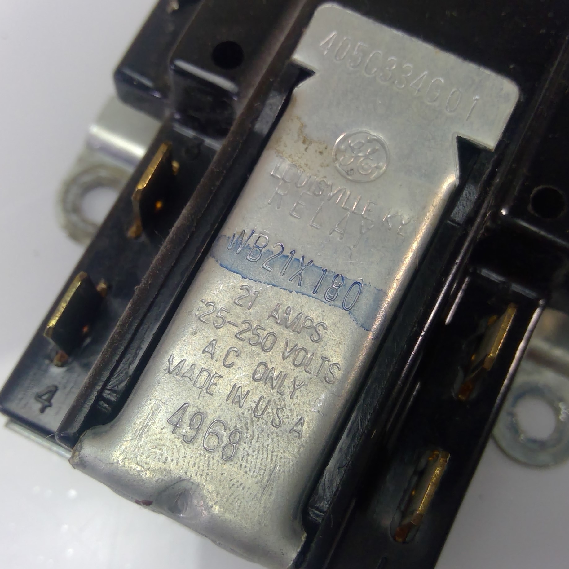 Vintage GE General Electric J339 STOVE Hot Wire Relay WB21X180