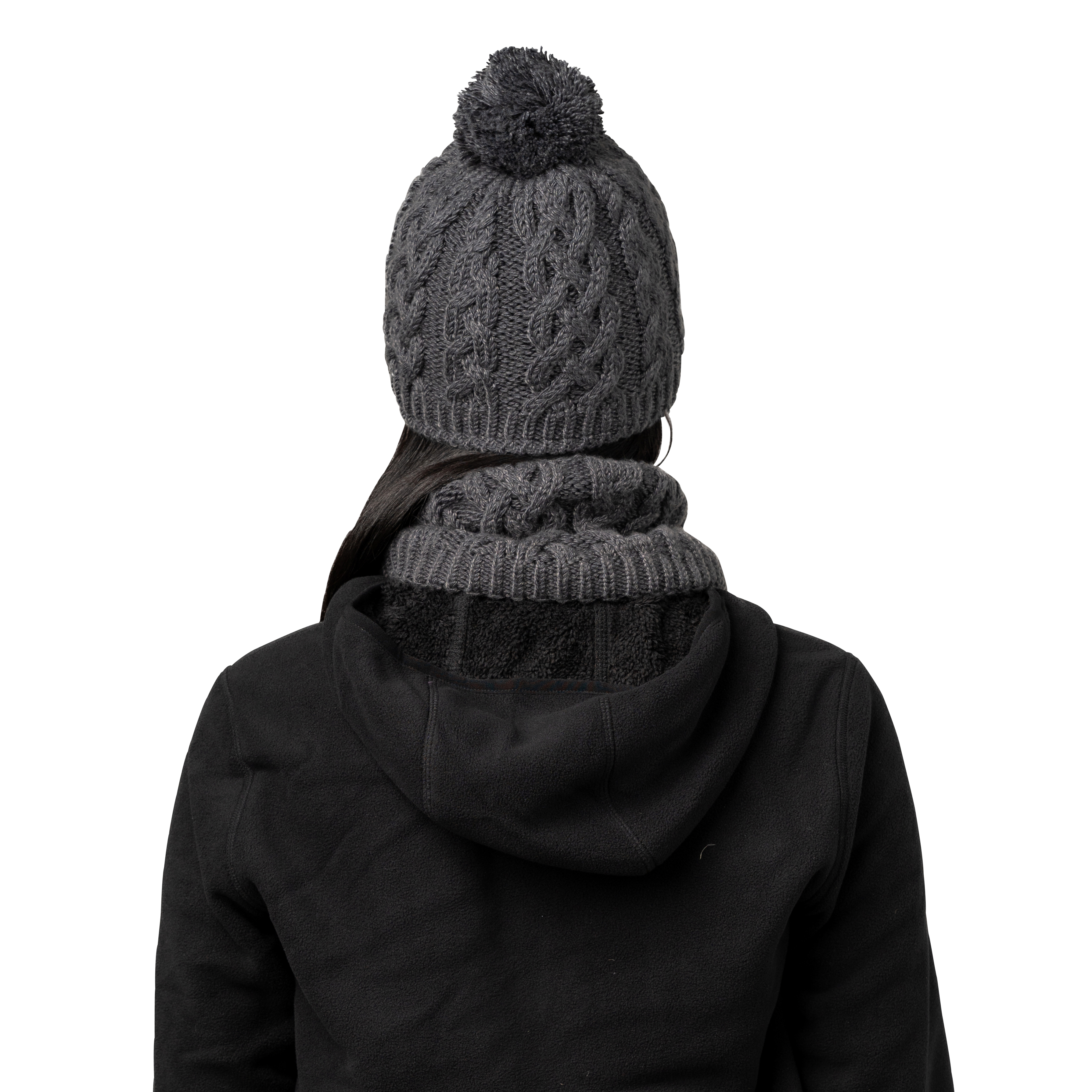 Storm Creek Women's Freeze Baby Fleece-Lined Cable Knit Pom Hat 18