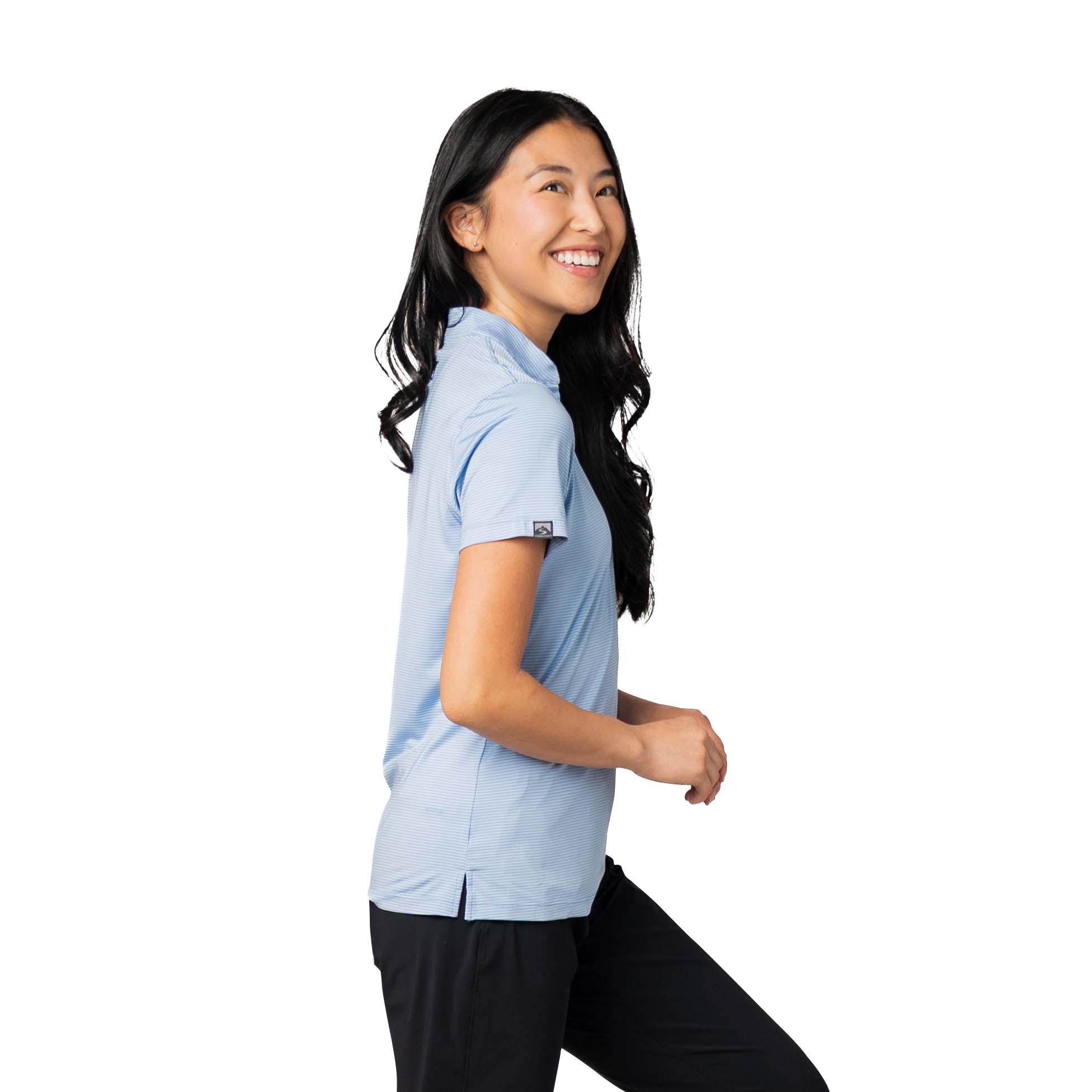 Storm Creek Women's Optimist II Microstripe Short Sleeve Polo 5