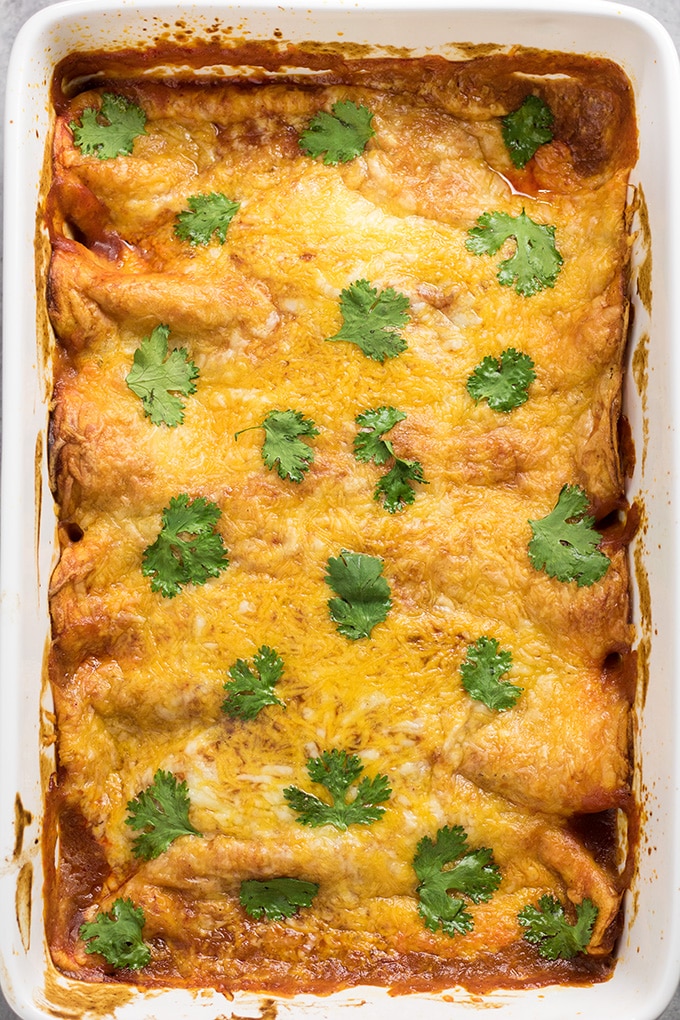 Slow Cooker Shredded Beef Enchiladas - The Salty Marshmallow