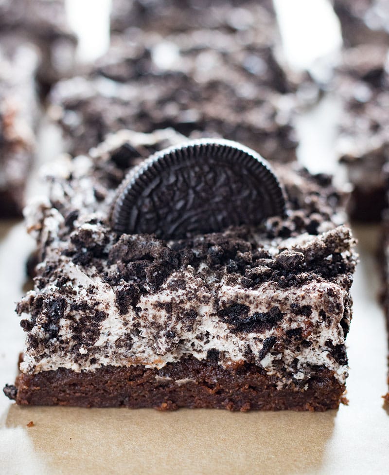 Brownie Bottom Oreo Cheesecake Bars The Salty Marshmallow