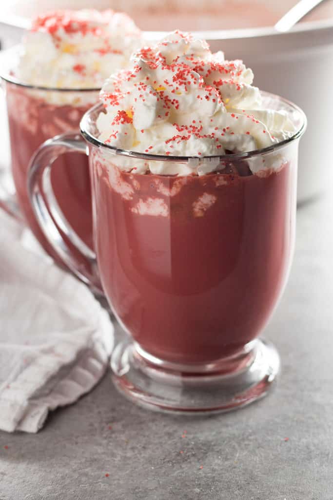 crockpot red velvet chocolate the salty marshmallow christmas creamy crockpot chocolate