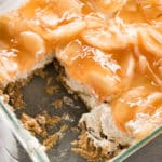 Easy no bake apple dessert with cheesecake filling