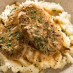 Crockpot pork chops are easy to make and smothered in gravy