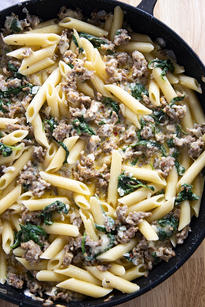 Creamy Italian Sausage and Pasta Crockpot