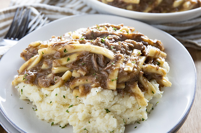 beef and noodles made in the instant pot