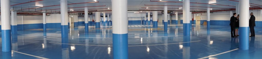 The completed La Plaia Shopping Center parking garage.
