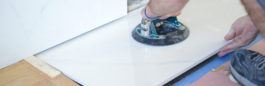 Daltile tile being installed