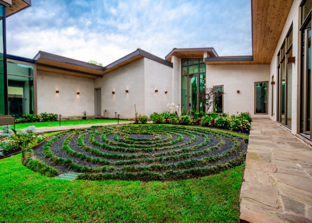The choice of natural materials with which to clad interior and exterior design elements can reflect the integrity of the environment-conscious design strategy.