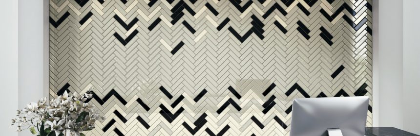 herringbone multicolor tile