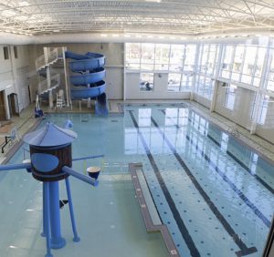 Photo of tile on YMCA pool deck