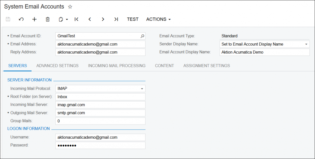 Using Gmail With Acumatica