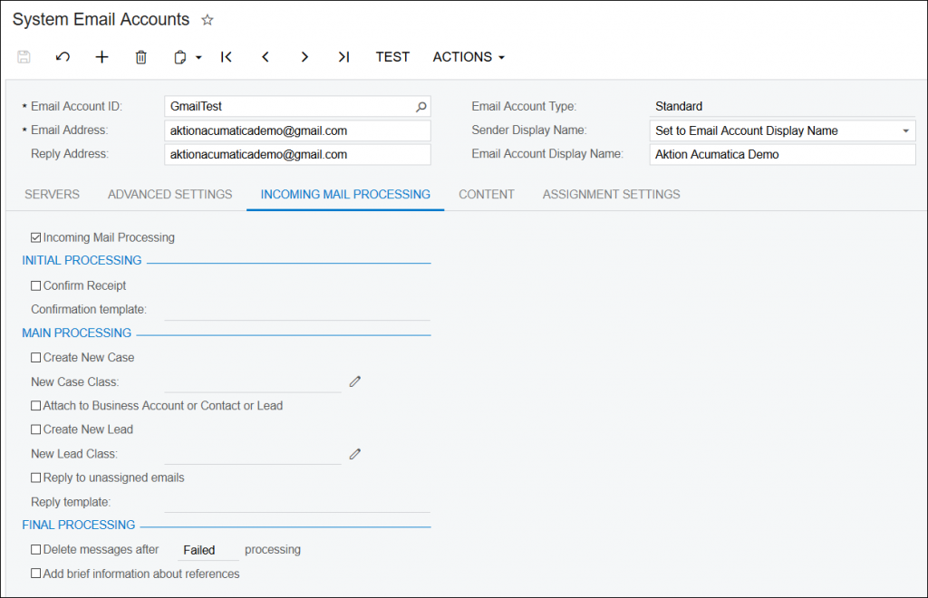 Using Gmail With Acumatica