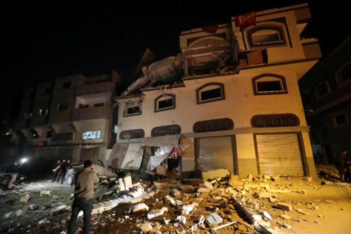 Home of Islamic Jihad field commander Baha Abu Al-Atta is seen after it was hit by an Israeli strike that killed him in Gaza City