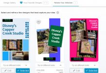 Tailwind Pin Creator Review 3 example pins for Disney's Copper Creek Studio in Tailwind Create Design Tool