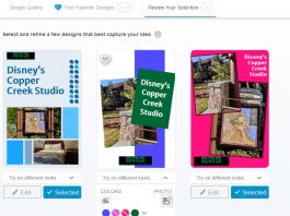 Tailwind Pin Creator Review 3 example pins for Disney's Copper Creek Studio in Tailwind Create Design Tool