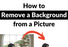 How to Remove a Background from a Picture How to remove a background from a picture. Example of a photo of a woman playing the violin - first is the before example with a window in the background, and second is the after example with no background.