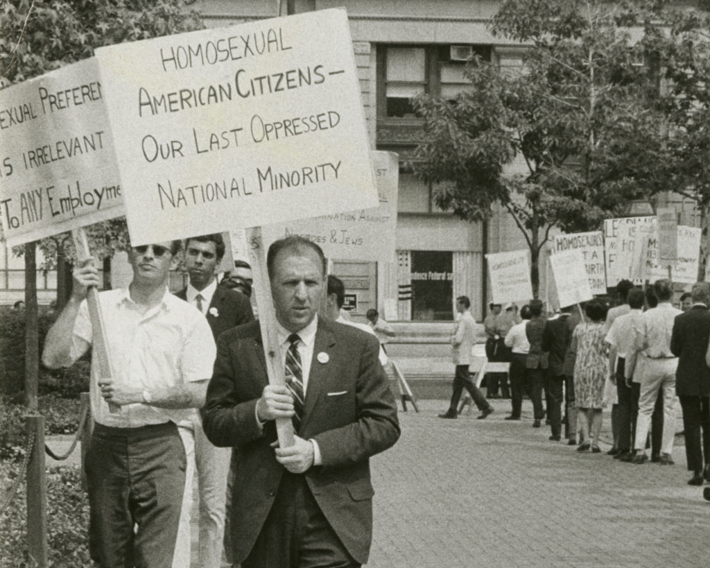Picket line for gay rights