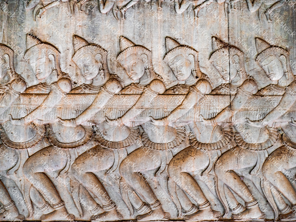 Stone Carving At Angkor Wat In Siem Reap Cambodia Stackstock Com