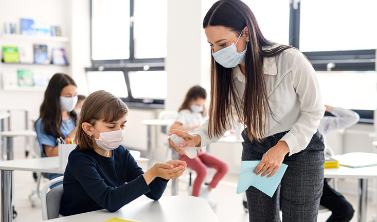 School classroom during the COVID-19 pandemic