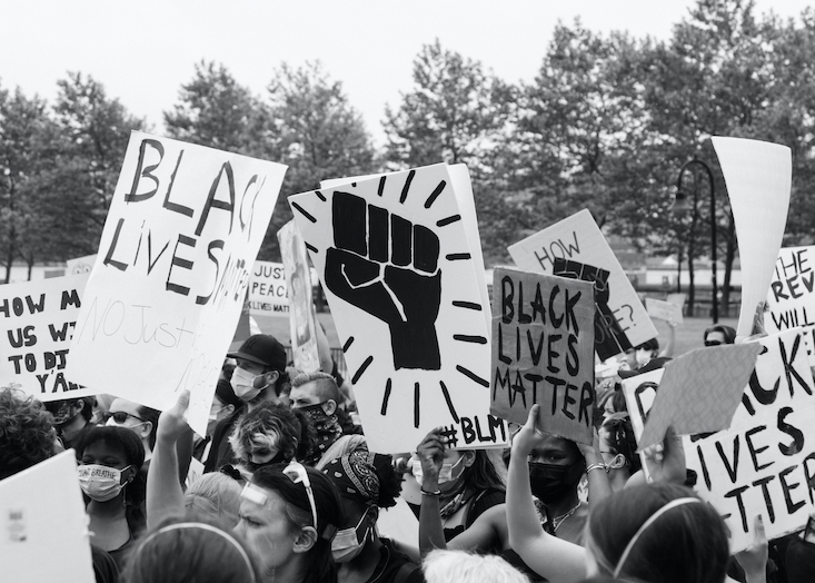 Photo of anti-racism protest in the USA. Anti-racism resources in the classroom