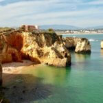 Praia da Dona Ana cove sunset